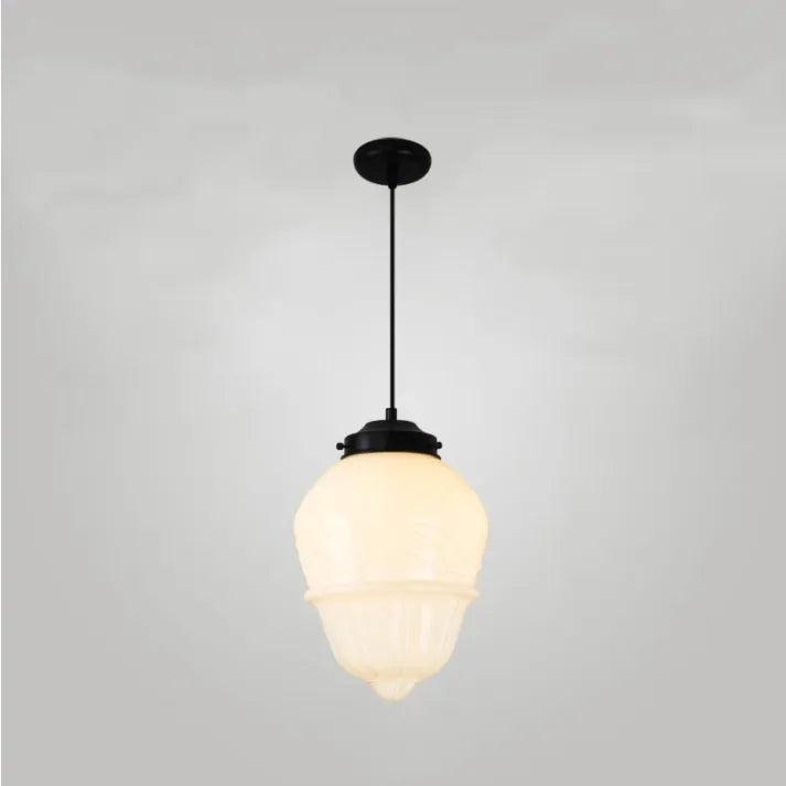 Opal Glass Pendant Light – Vintage Geometric Ceiling Lamp