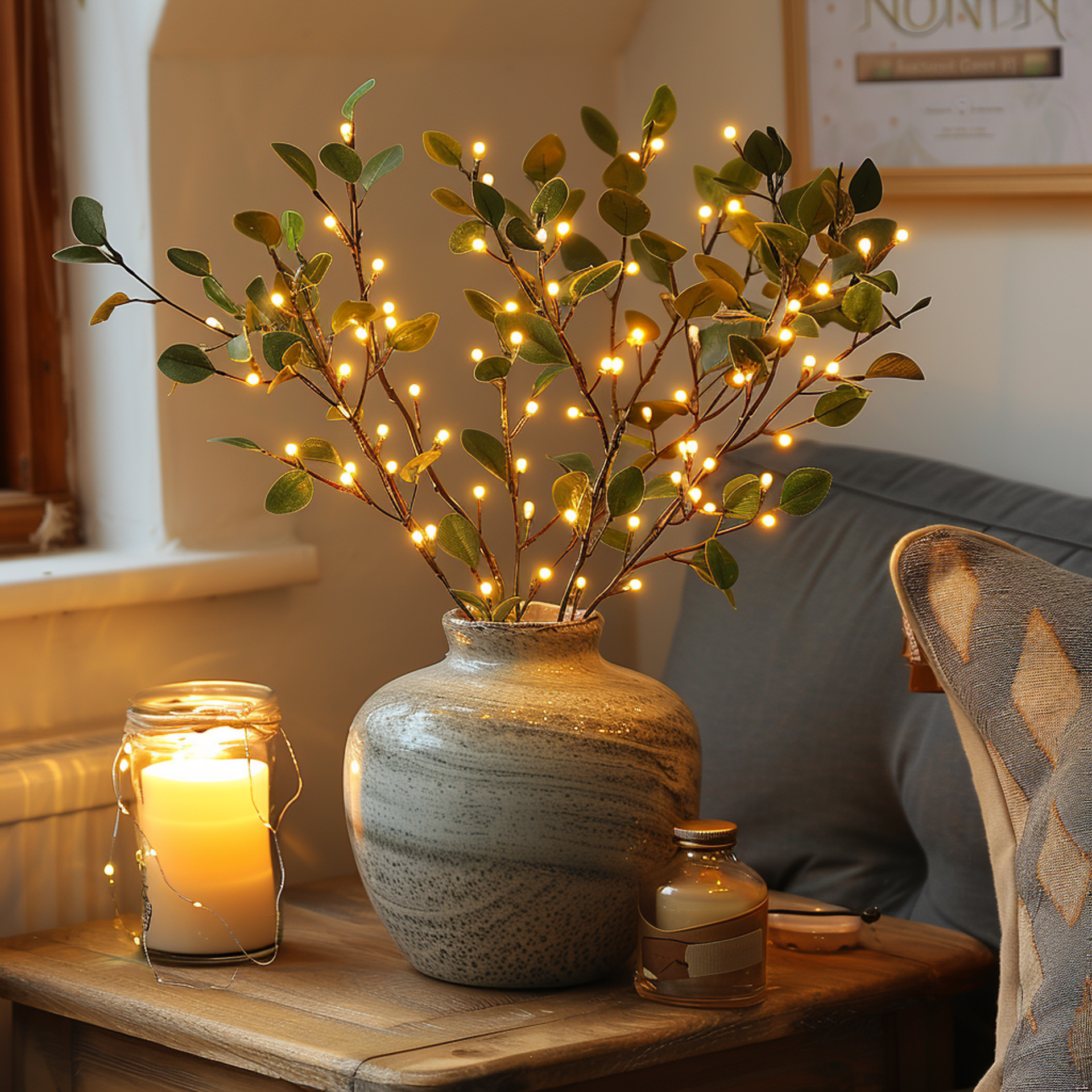 Olive Branch LED Garland – Natural Ambient Decorative Lighting