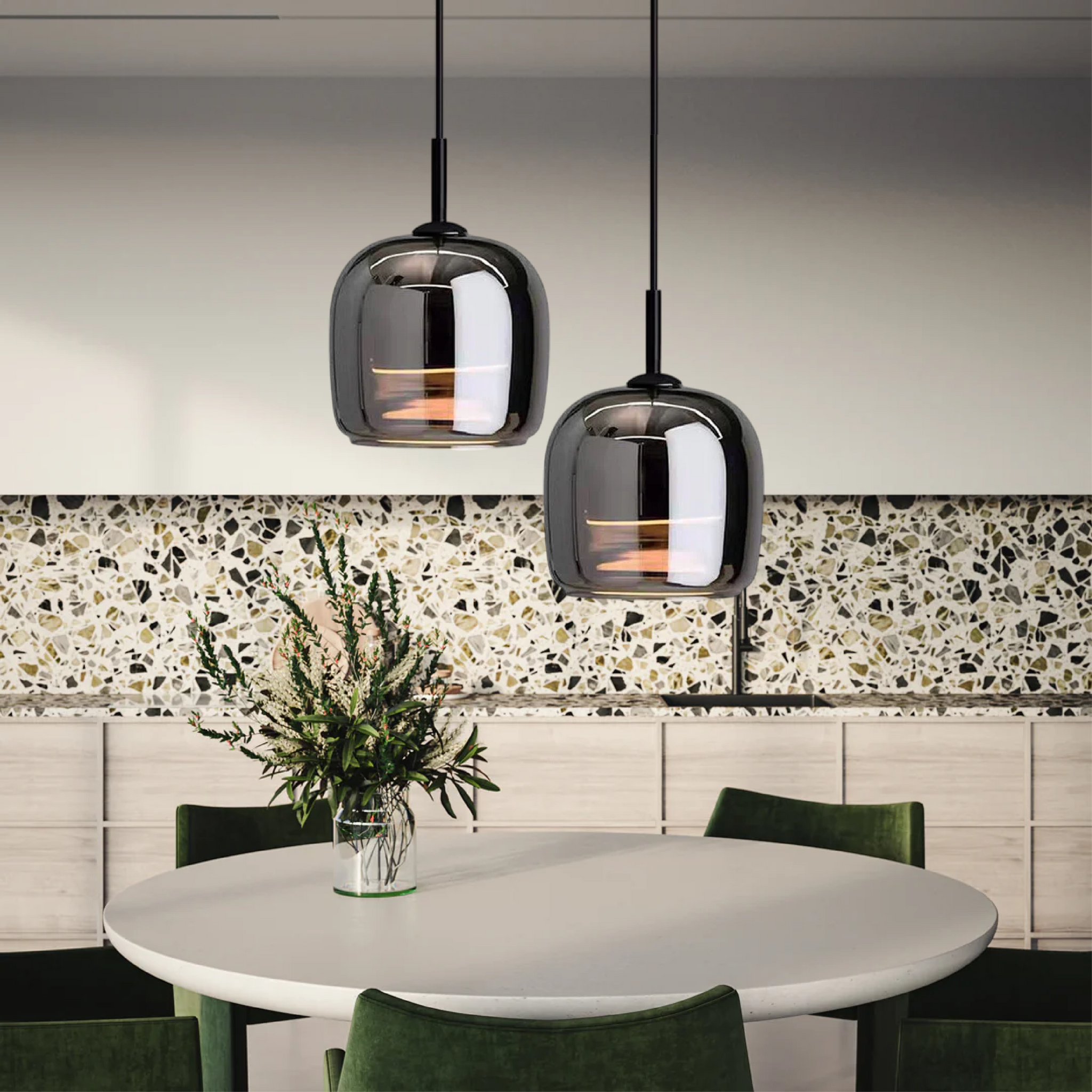 Modern Nordic Black Glass Pendant Light – Elegant Minimalist Design