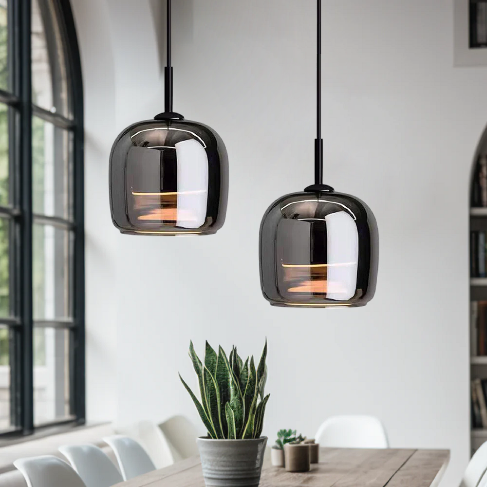 Modern Nordic Black Glass Pendant Light – Elegant Minimalist Design