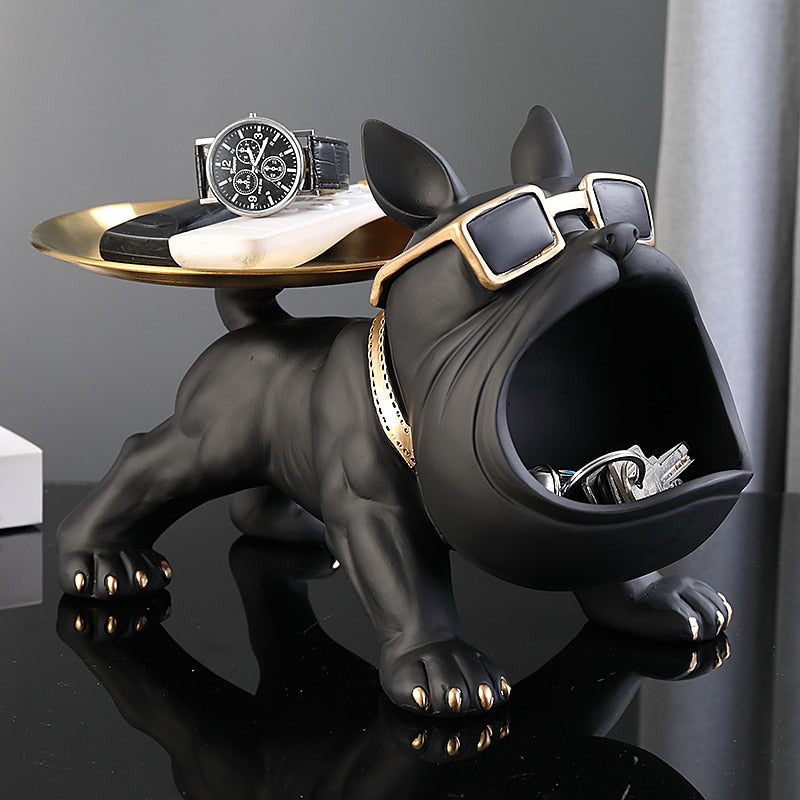Bodybuilder Bulldog Storage Basket and Decorative Tray – Quirky Home Accent