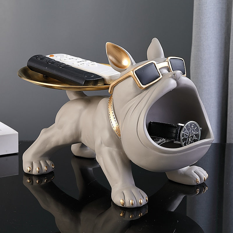 Bodybuilder Bulldog Storage Basket and Decorative Tray – Quirky Home Accent