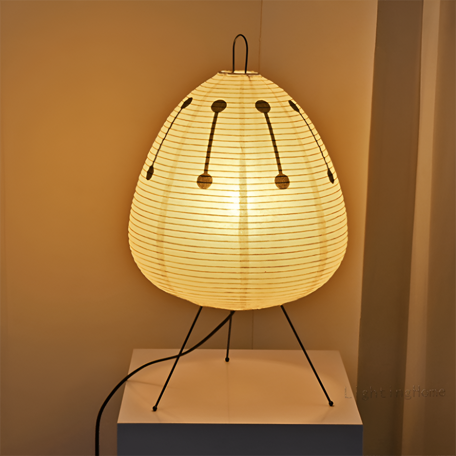 Wabi-Sabi Rice Paper Table Lamp – Japanese Minimal Design