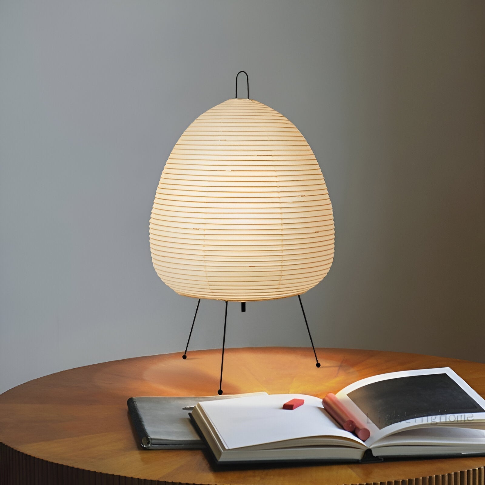 Wabi-Sabi Rice Paper Table Lamp – Japanese Minimal Design