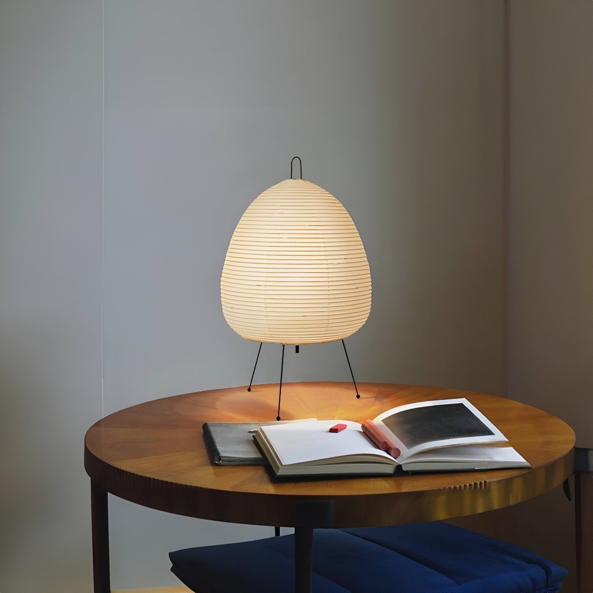 Wabi-Sabi Rice Paper Table Lamp – Japanese Minimal Design