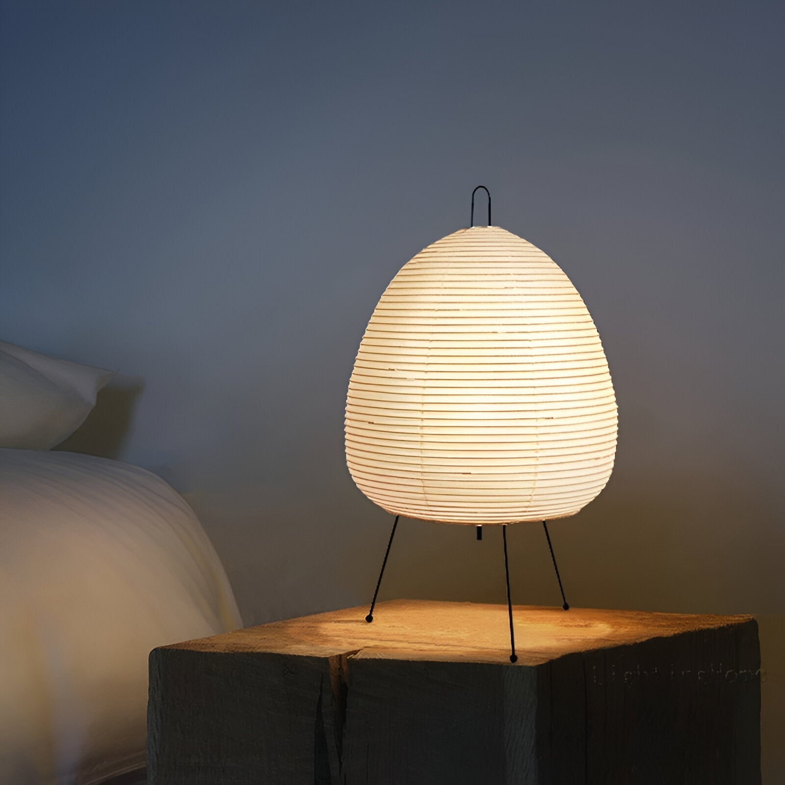 Wabi-Sabi Rice Paper Table Lamp – Japanese Minimal Design